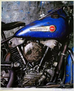 Poster moteur moto, Harley Davidson , BSA
