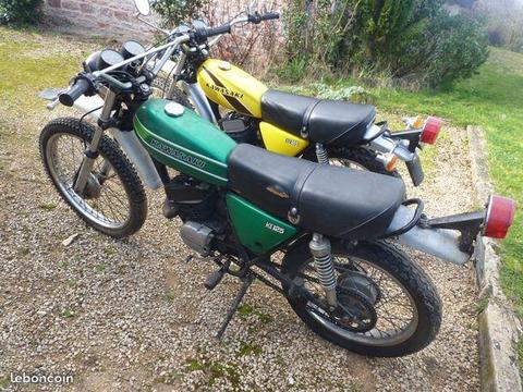SUZUKI 125 TS et KAWASAKI 125 KE proche Replonges