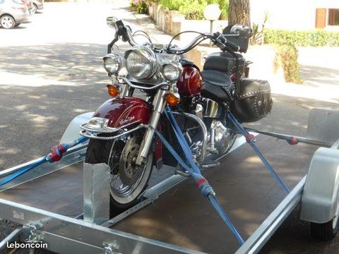 A louer remorque porte moto avec plateau basculant